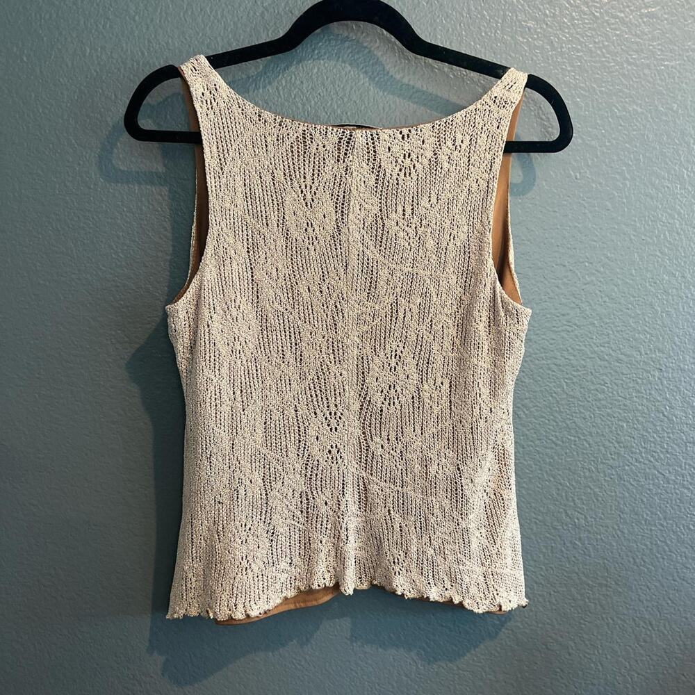 y2k floral crochet tinsel knit tank - Picture 5 of 6
